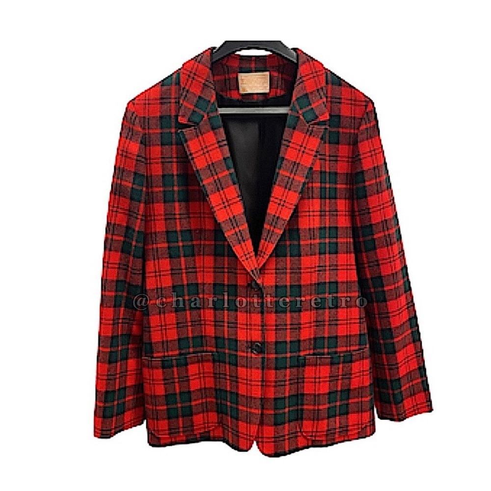 vtg Pendleton Woolen Mills • Tartan Plaid Blazer • USA